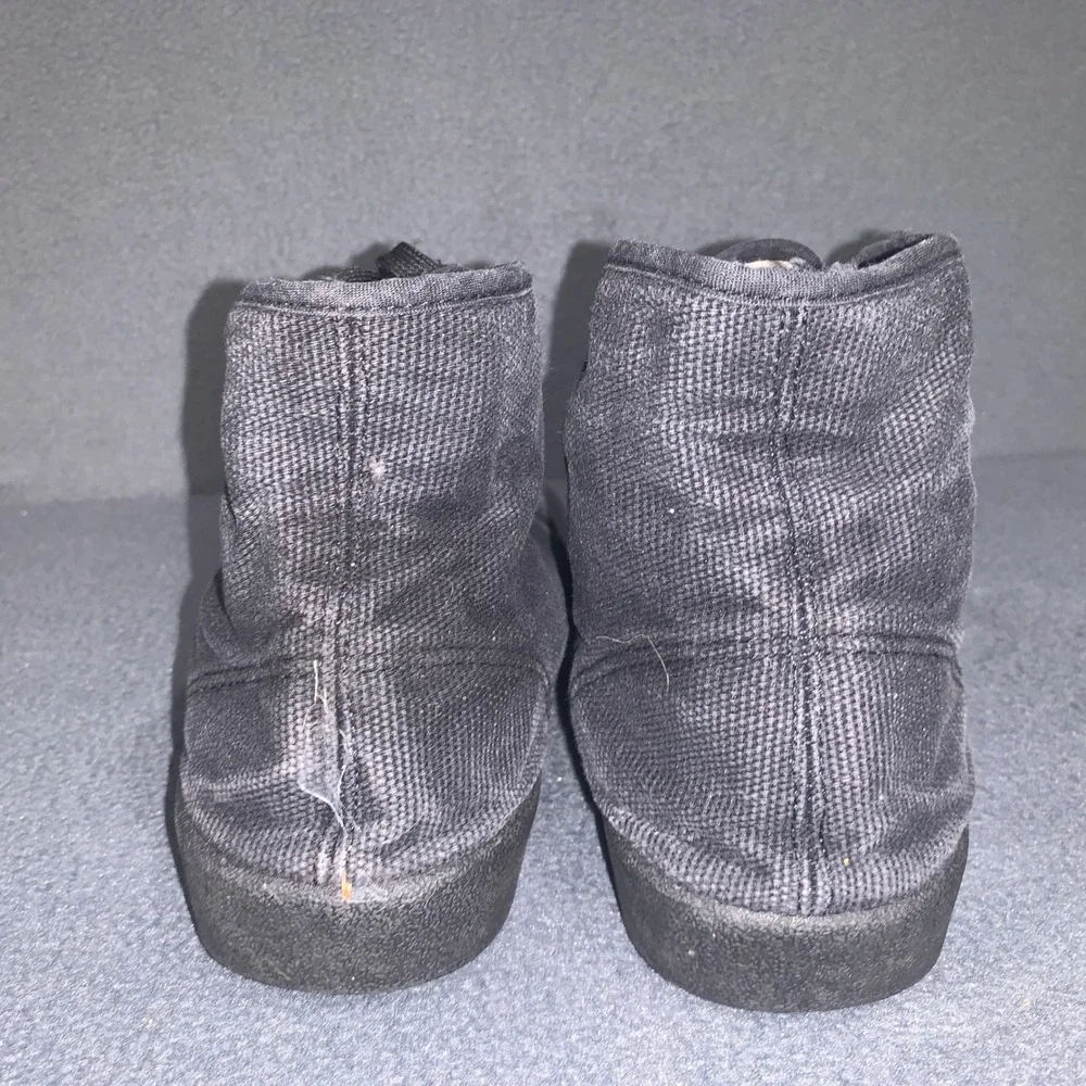 Mens Zig-Zag Black Canvas Lace Up Ankle High Casual Shoes Faded Washed‎ Size 11